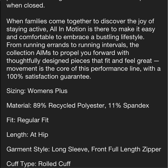 All In Motion Zip Front Track Jacket Women’s Athletic Brown NWT - Picture 7 of 11